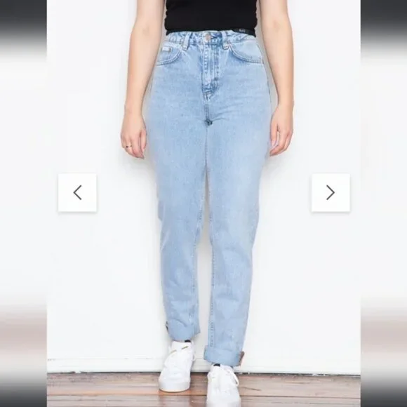 Amendi Rosie - Light Me Up High Rise Cotton Denim Stone Washed W32 L32 - Picture 1 of 16